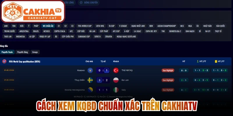 Cách xem KQBD chuẩn xác trên Cakhiatv